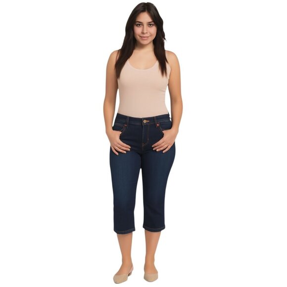 Jeans The Limited 312 CAPRI Denim MID RISE Dark Blue Wash WOMAN'S WOMEN'S Siz 4 - Picture 1 of 9